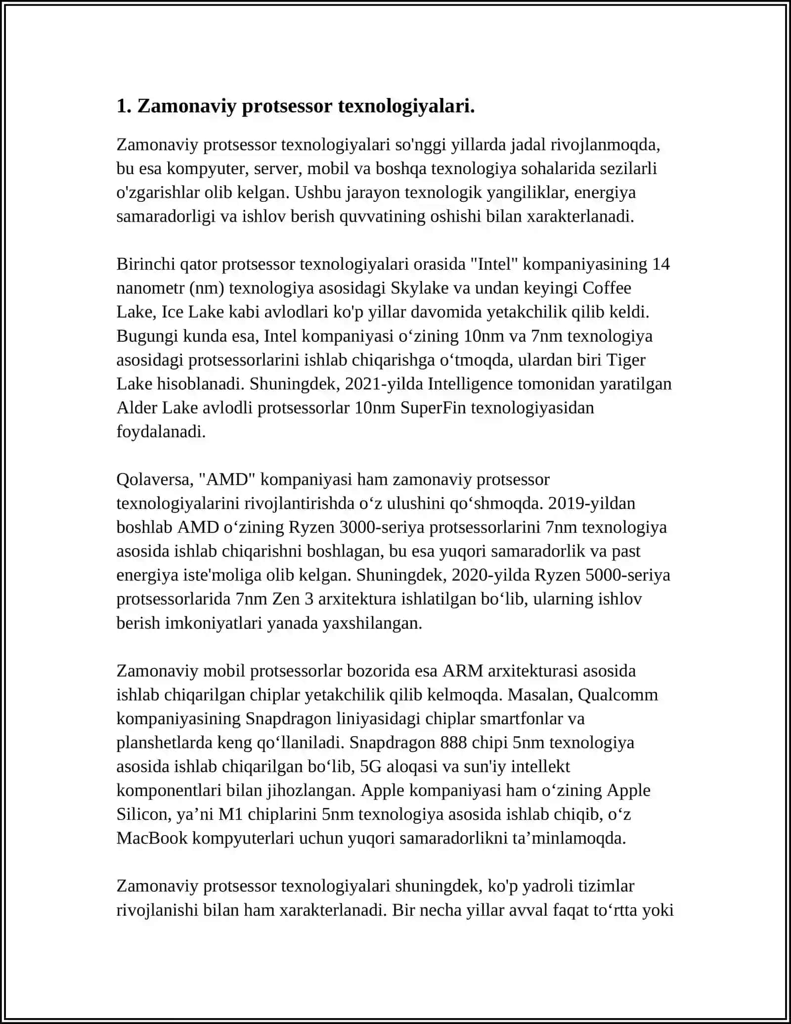 Zamonaviy protsessor texnologiyalari 4