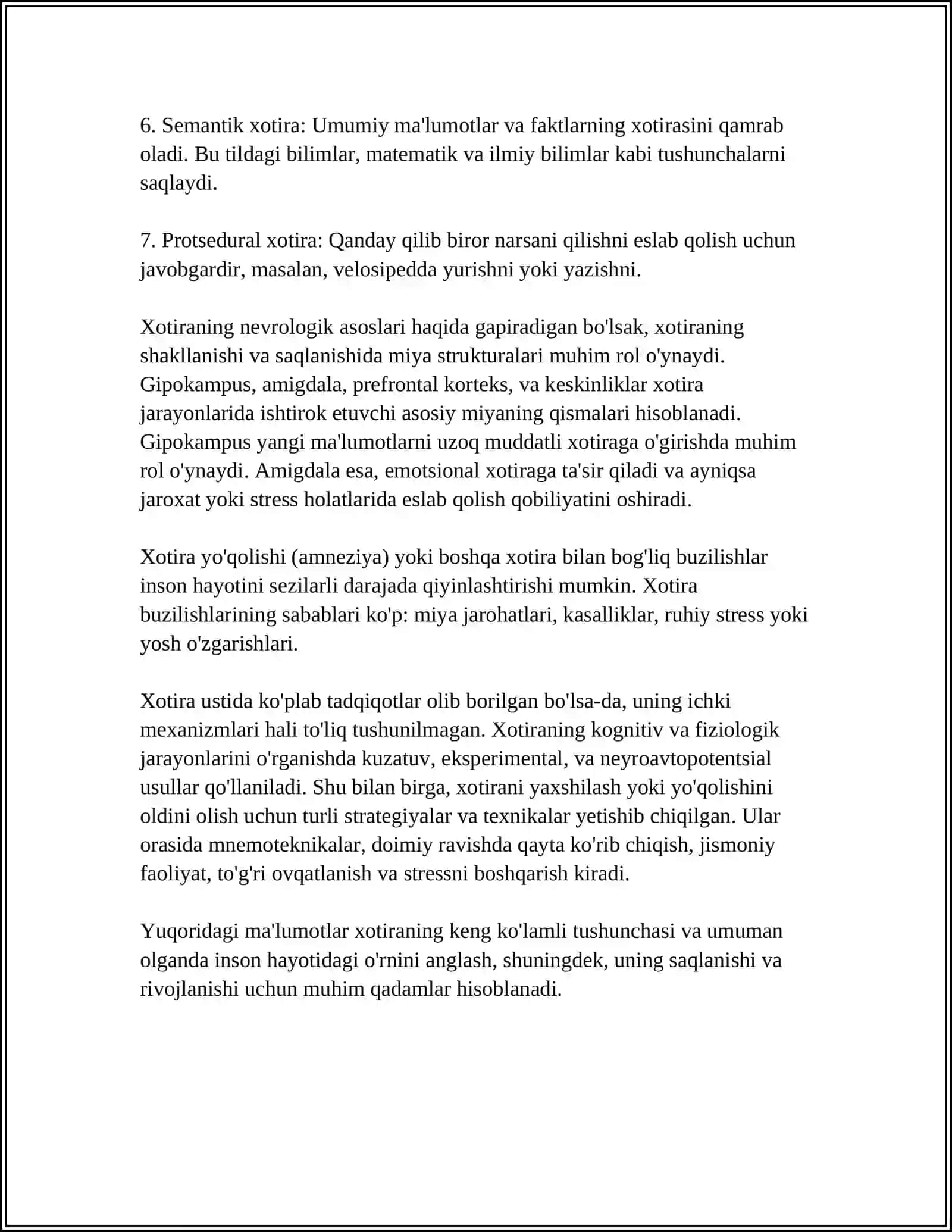 XOTIRA HAQIDA TUSHUNCHA VA UNING TASNIFI 4