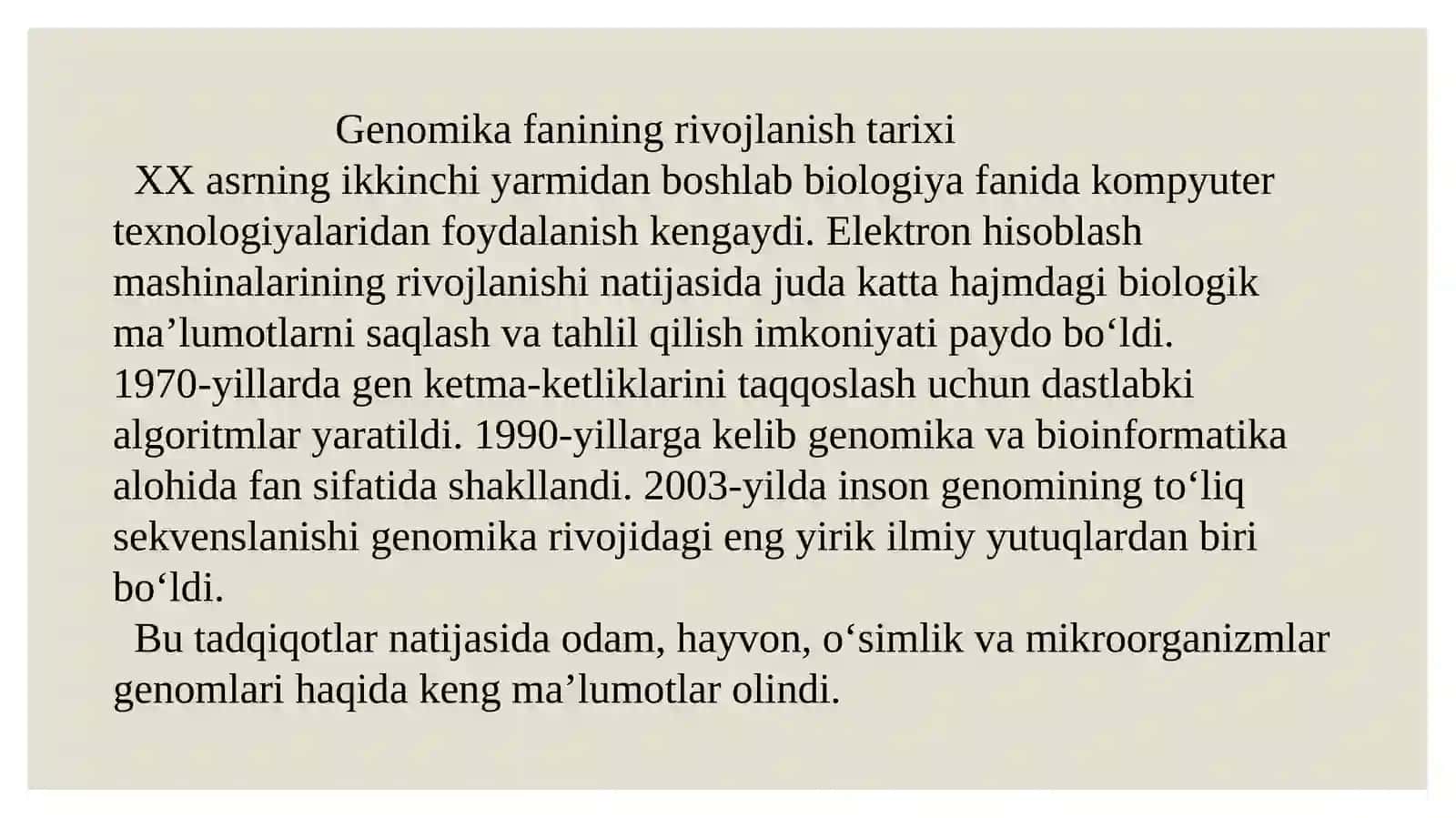 ''Tibbiyot genomikasi'' slayd 4
