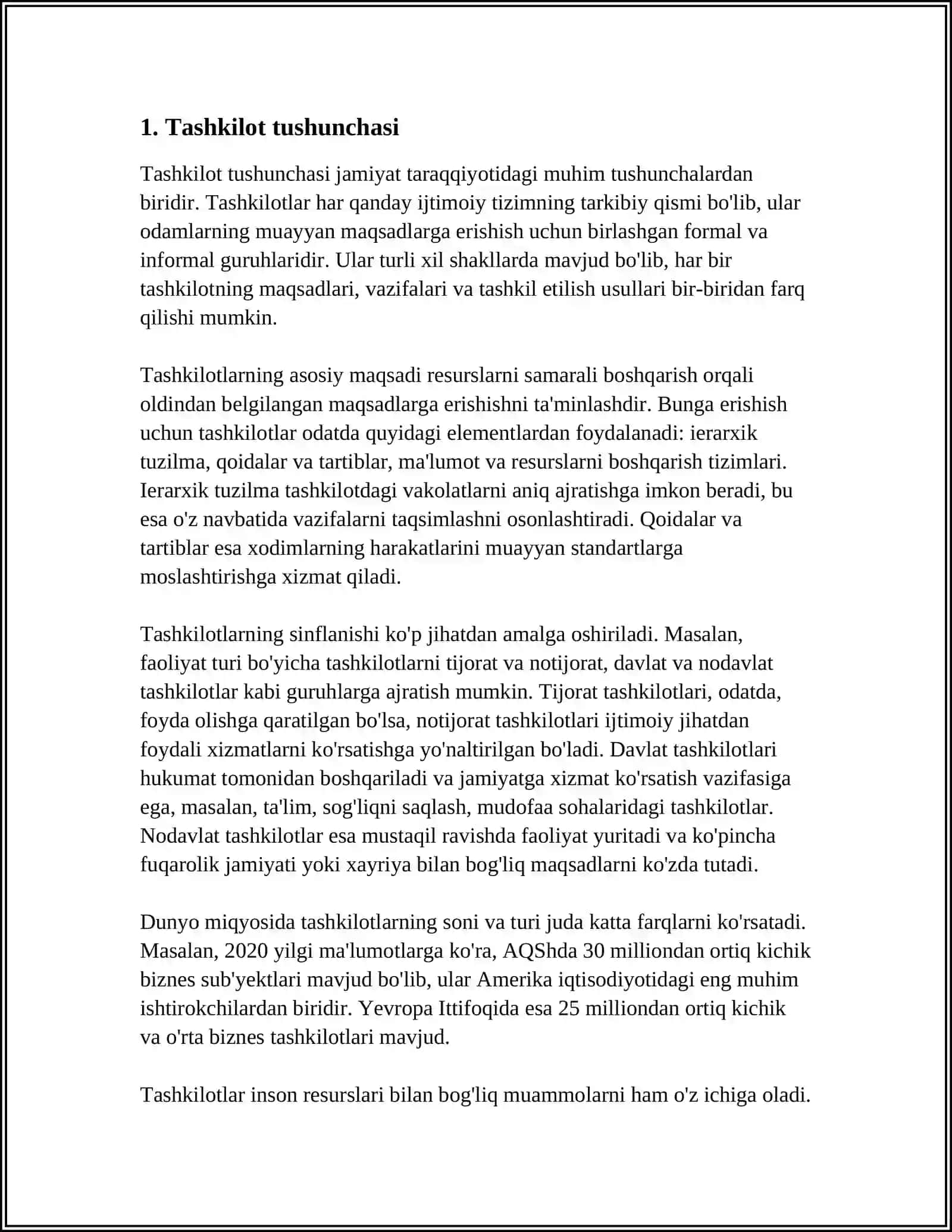 Tashkilot va ularning boshqarish 4