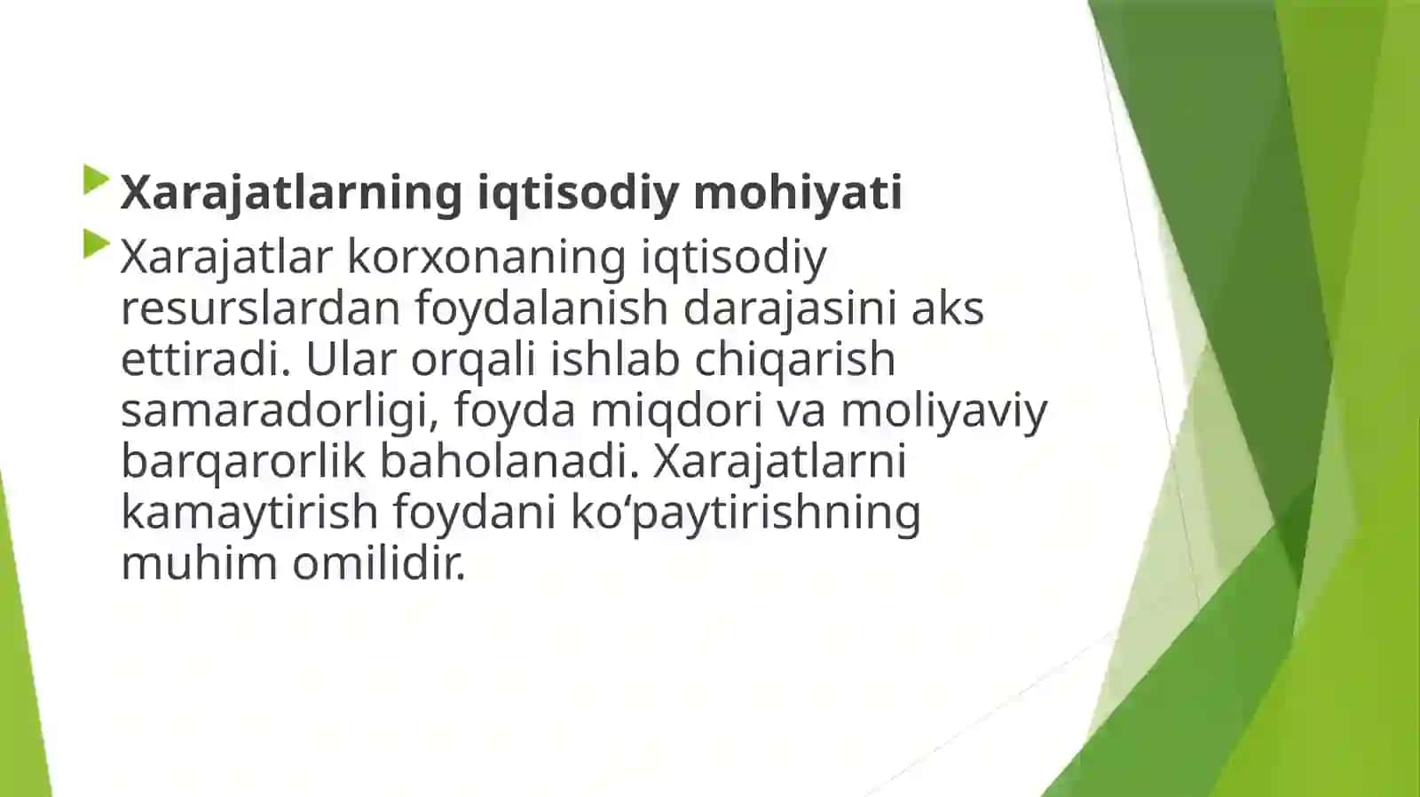 Xarajatlarni taqsimlash tarkibi 4