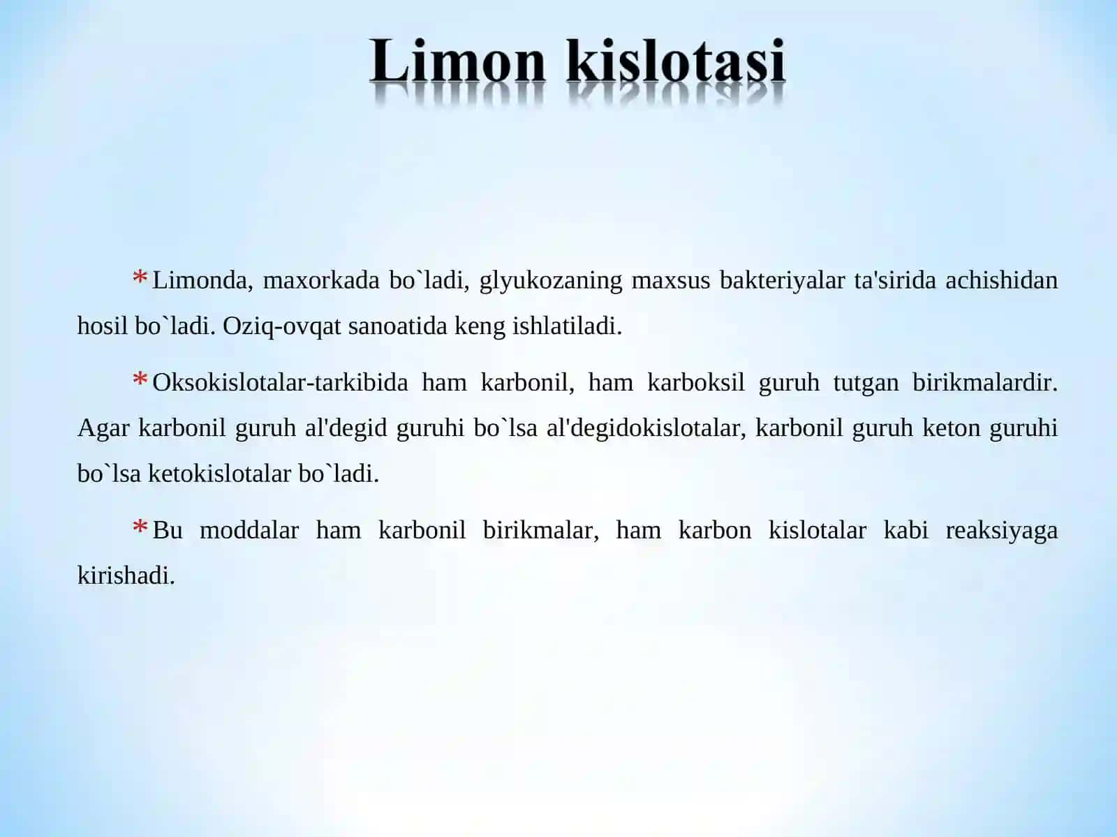 Organik kislotalar, alkoloidlar, glikozidlar 4