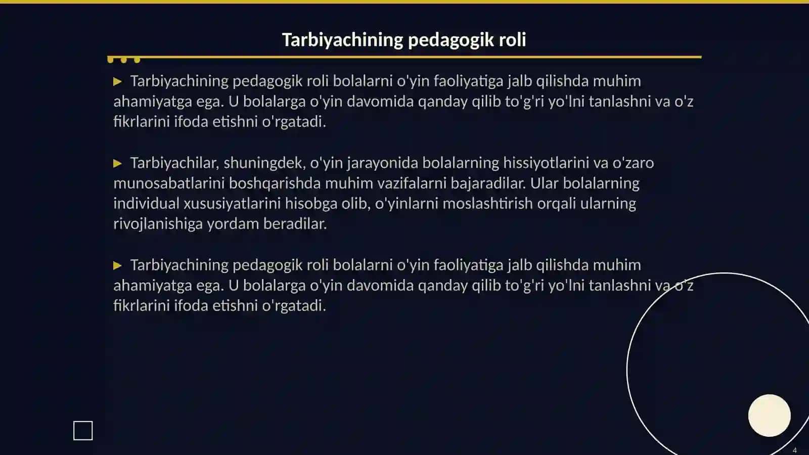O'yin faoliyatining bolalar tarbiyasidagi ahamiyati 4