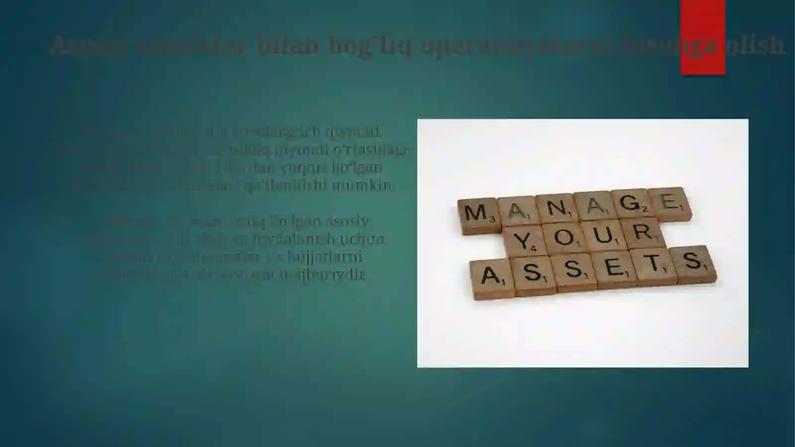 Asosiy Vositalar Hisobi 4