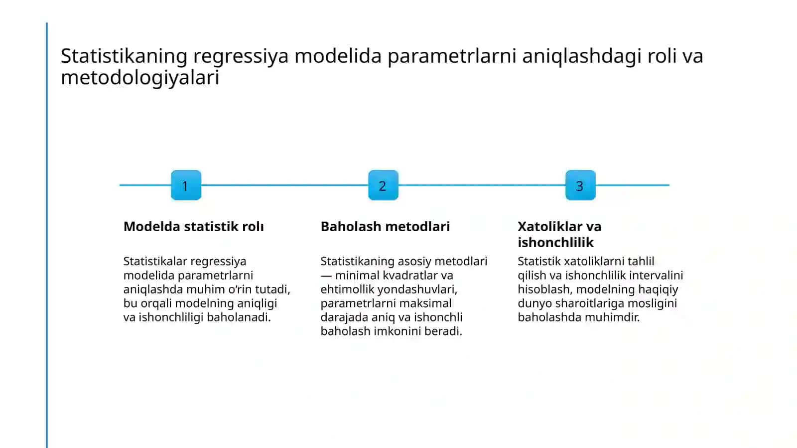 Regressiya tenglamasida parametrlarni baxolash usullari 4