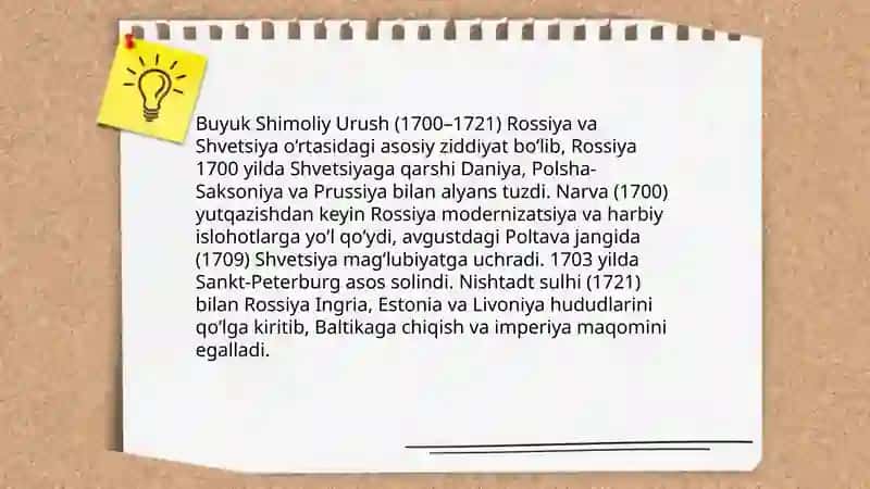 Pyotr I tashqi siyosati va diplomatiyasi 4