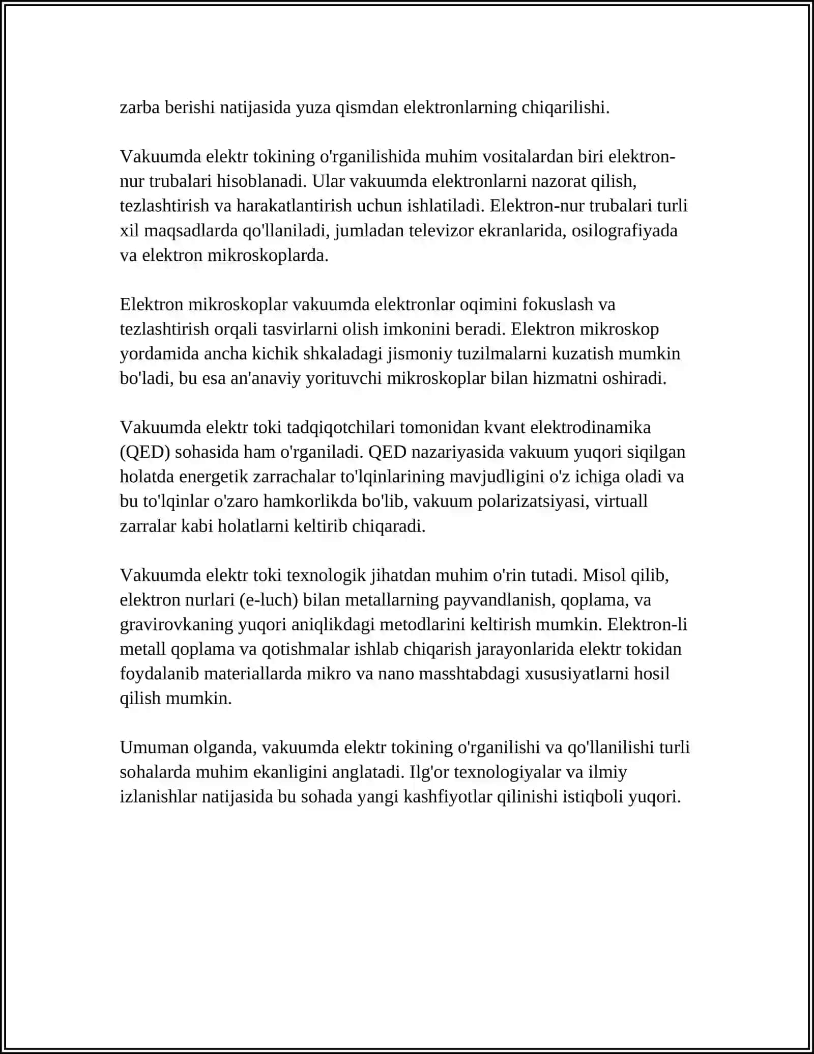 VAKUUMDA ELEKTR TOKI 4
