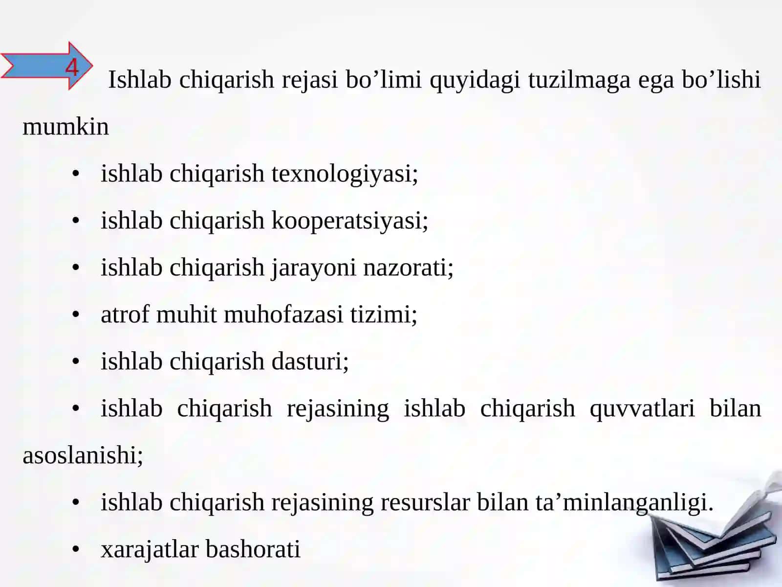 Ishlabchiqarish rejasi 4