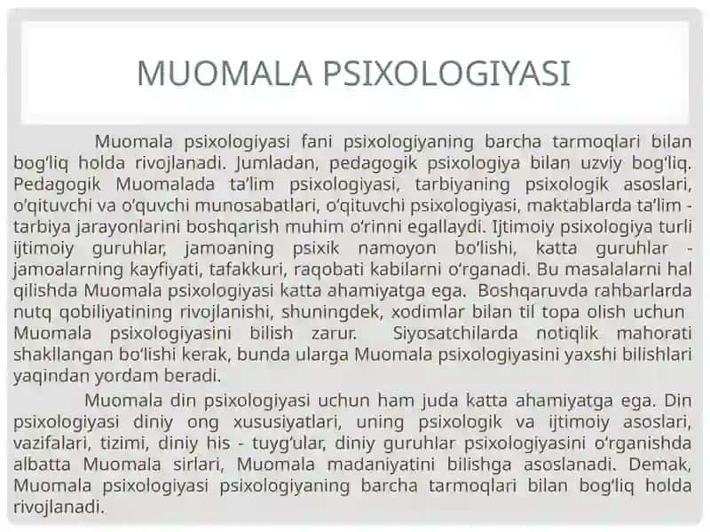 Muomala psixologiyasi 4