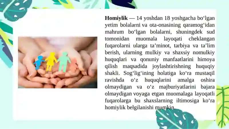 Ijtimoiy pedagogikada vasiylik va homiylik 4
