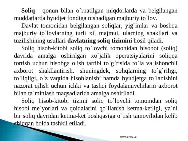 SOLIQ YUKINING TAQSIMLANISHINI TAHLIL QILISH 4