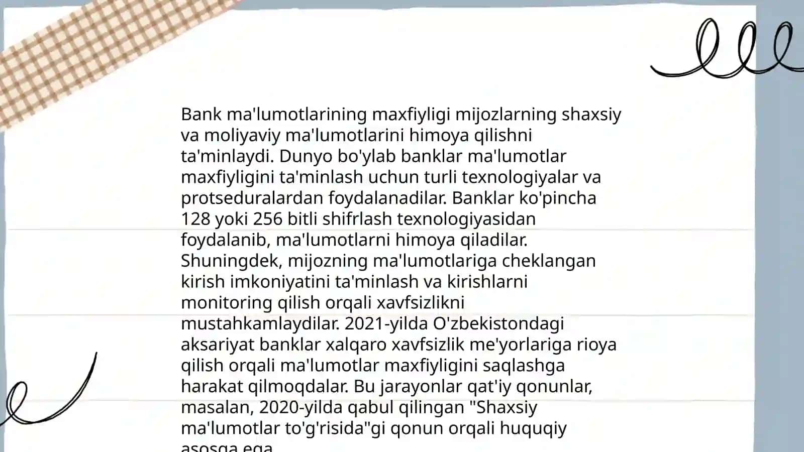 Bank siri tushunchasi 4