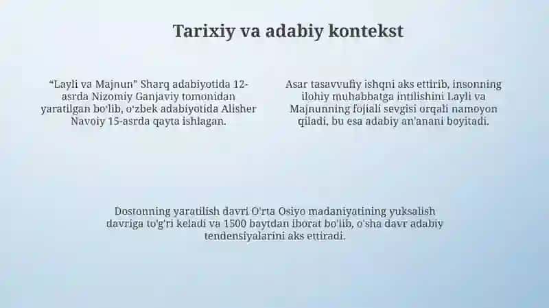 Layli va Majnun dostonining boblar buyicha tasnifi 4