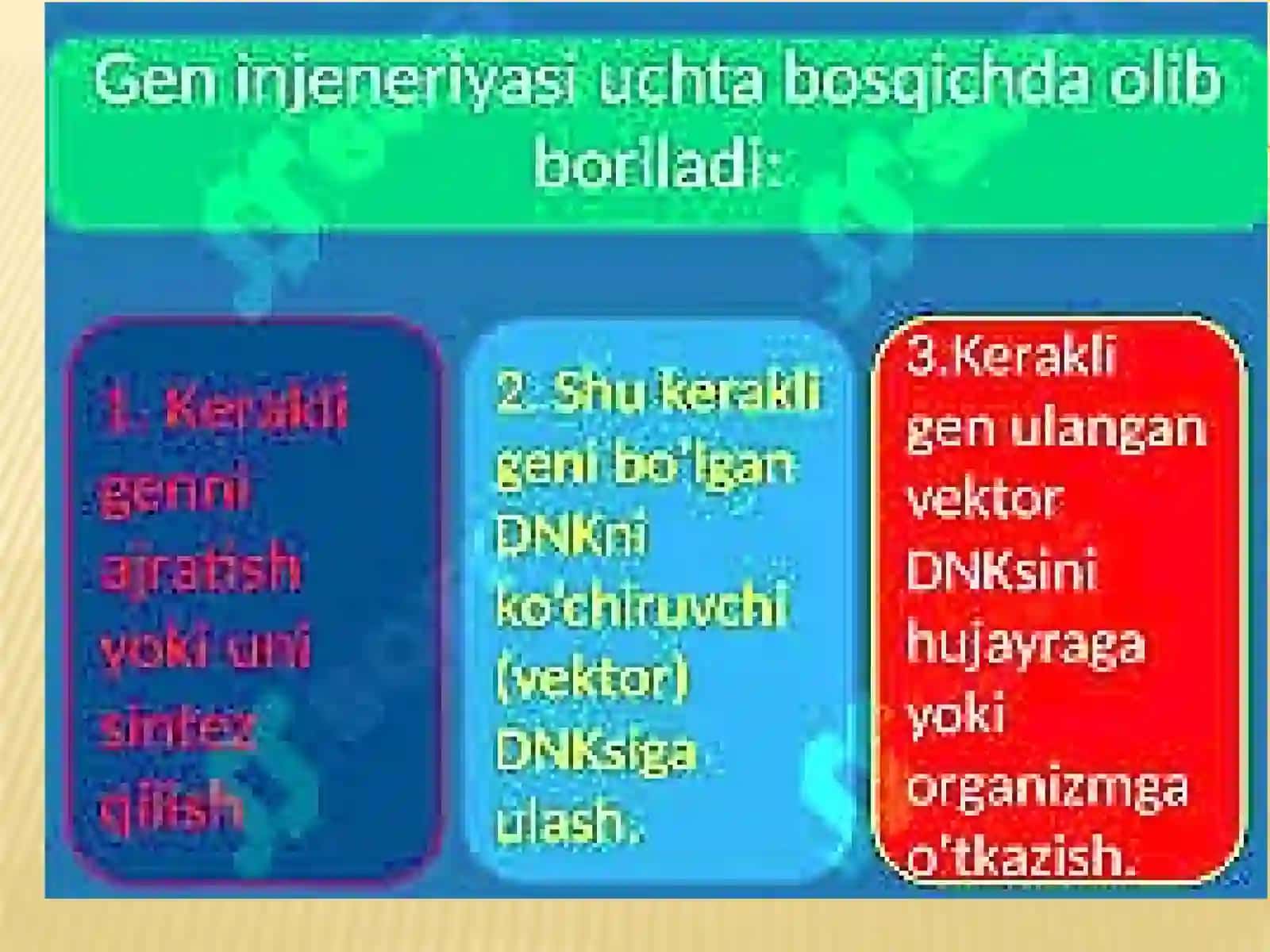Genetik inzhenariya va Antimutogenez 4