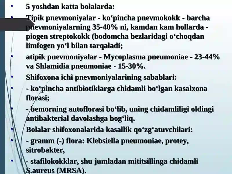 Bolalarda pnevmaniyaning kechishi 4