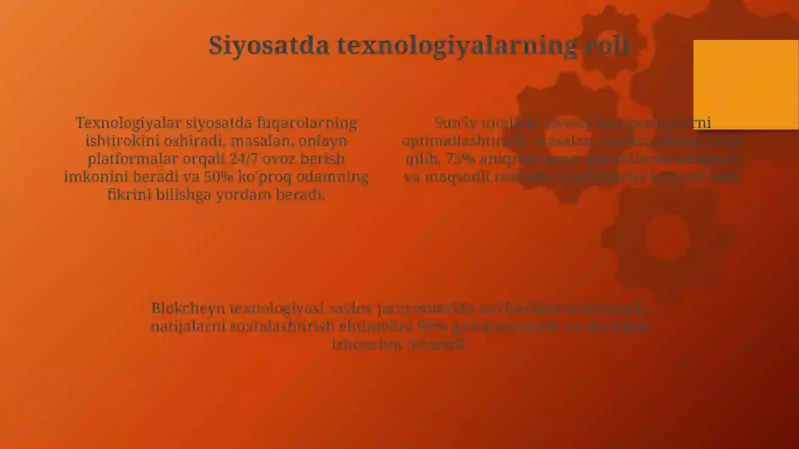 Siyosiy innovatsiyalar va texnologiyalar 4