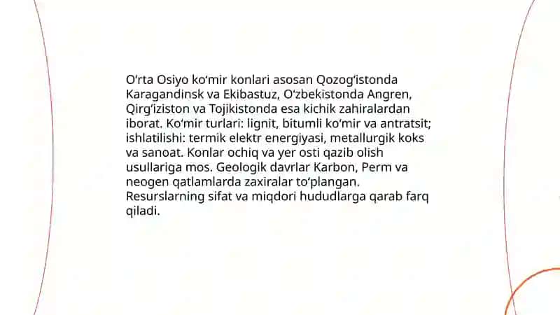 Oʻrta Osiyo foydali qazilmalari 4