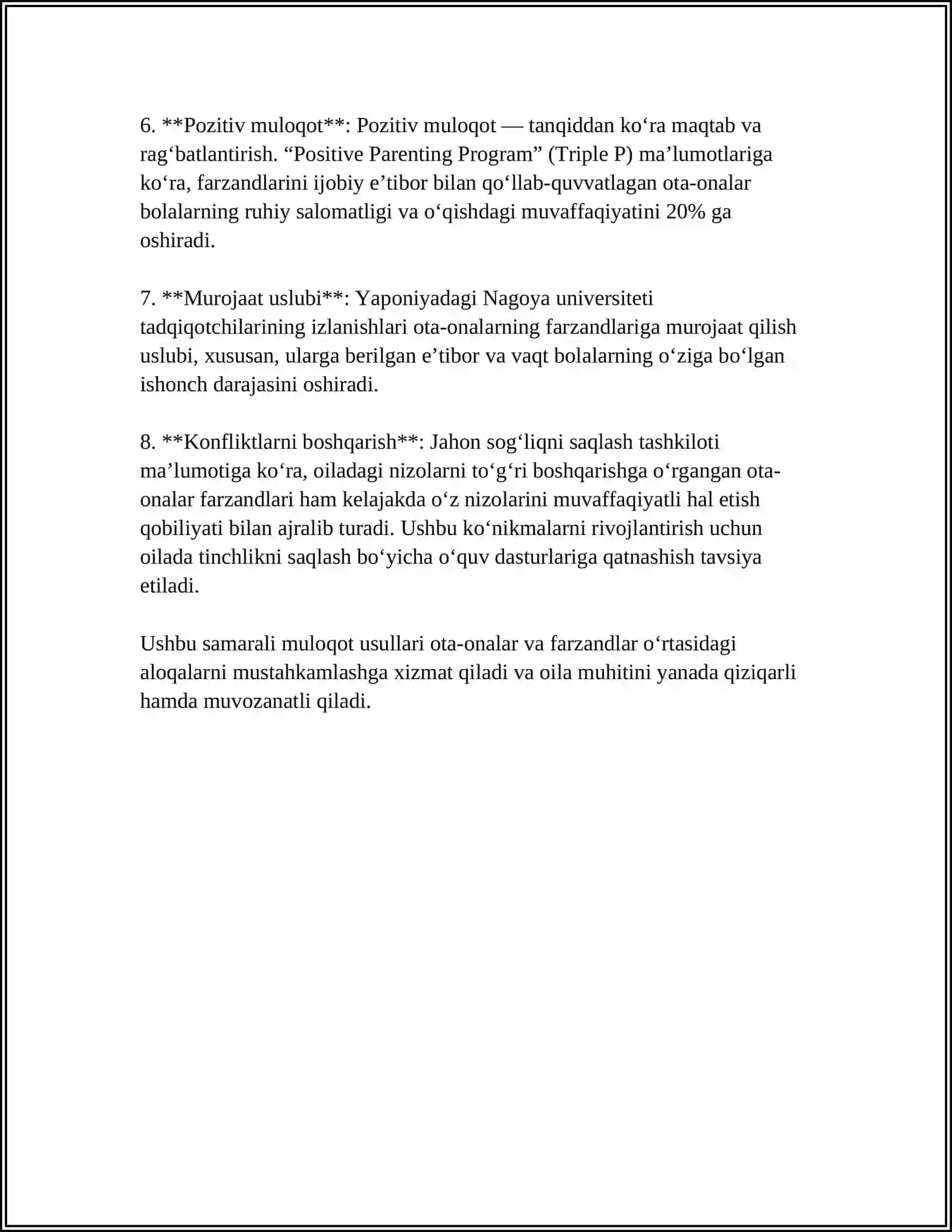 OTA-ONALAR BILAN HAMKORLIKNI YOLGA QOYISHNING PEDAGOGIK-PSIXOLOGIK SHART- SHAROITLARI 4