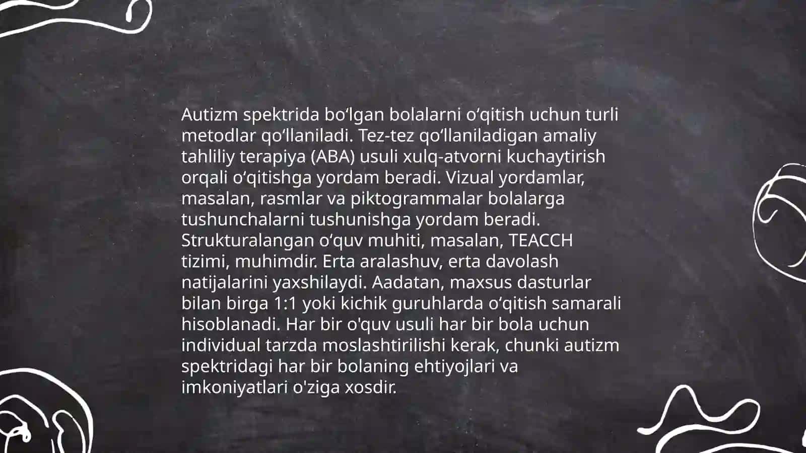 Autizm spektorli bolalarni oʻqitish va tarbiyalash 4