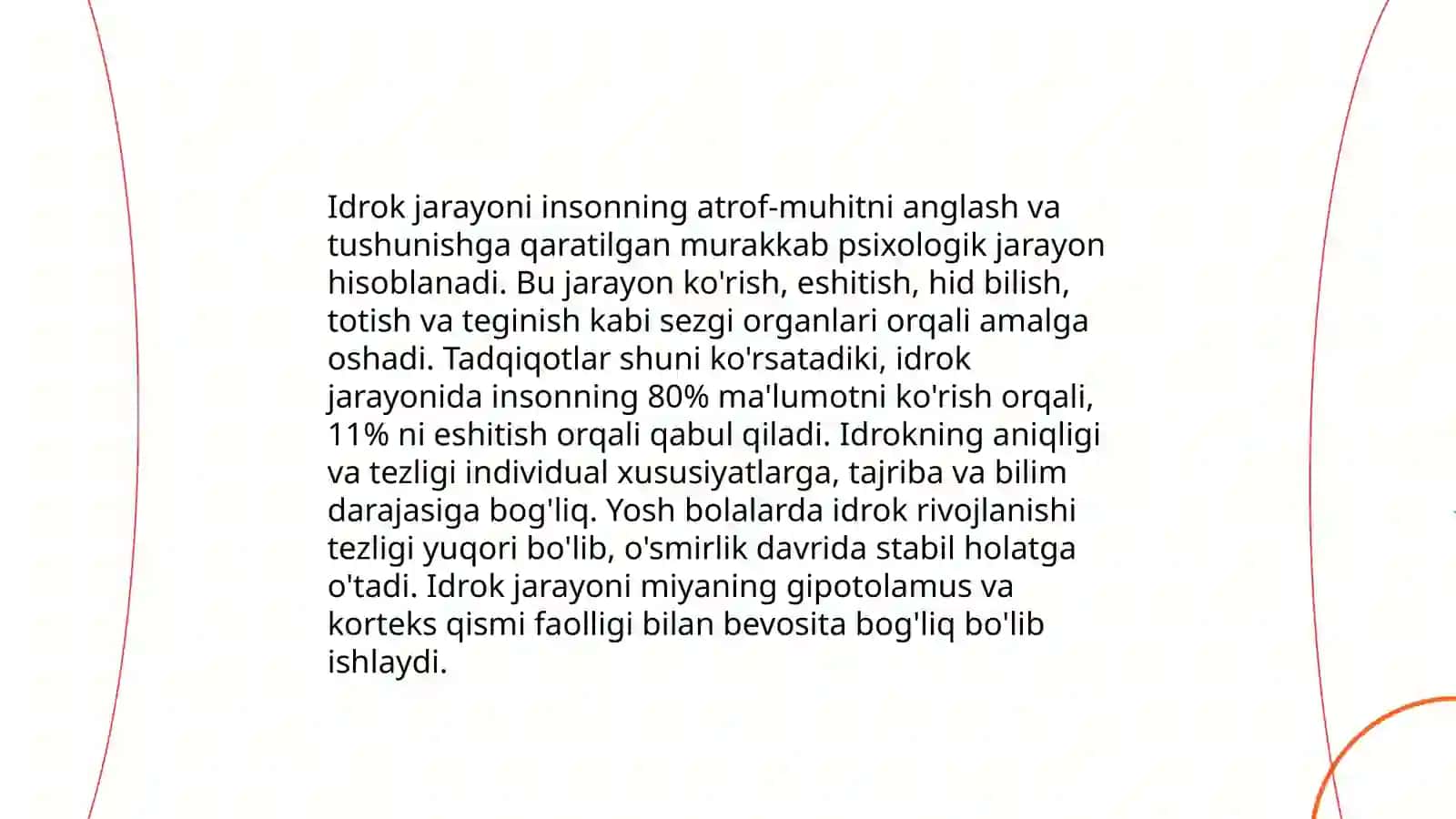 Psixik jarayonlar haqida tushuncha 4