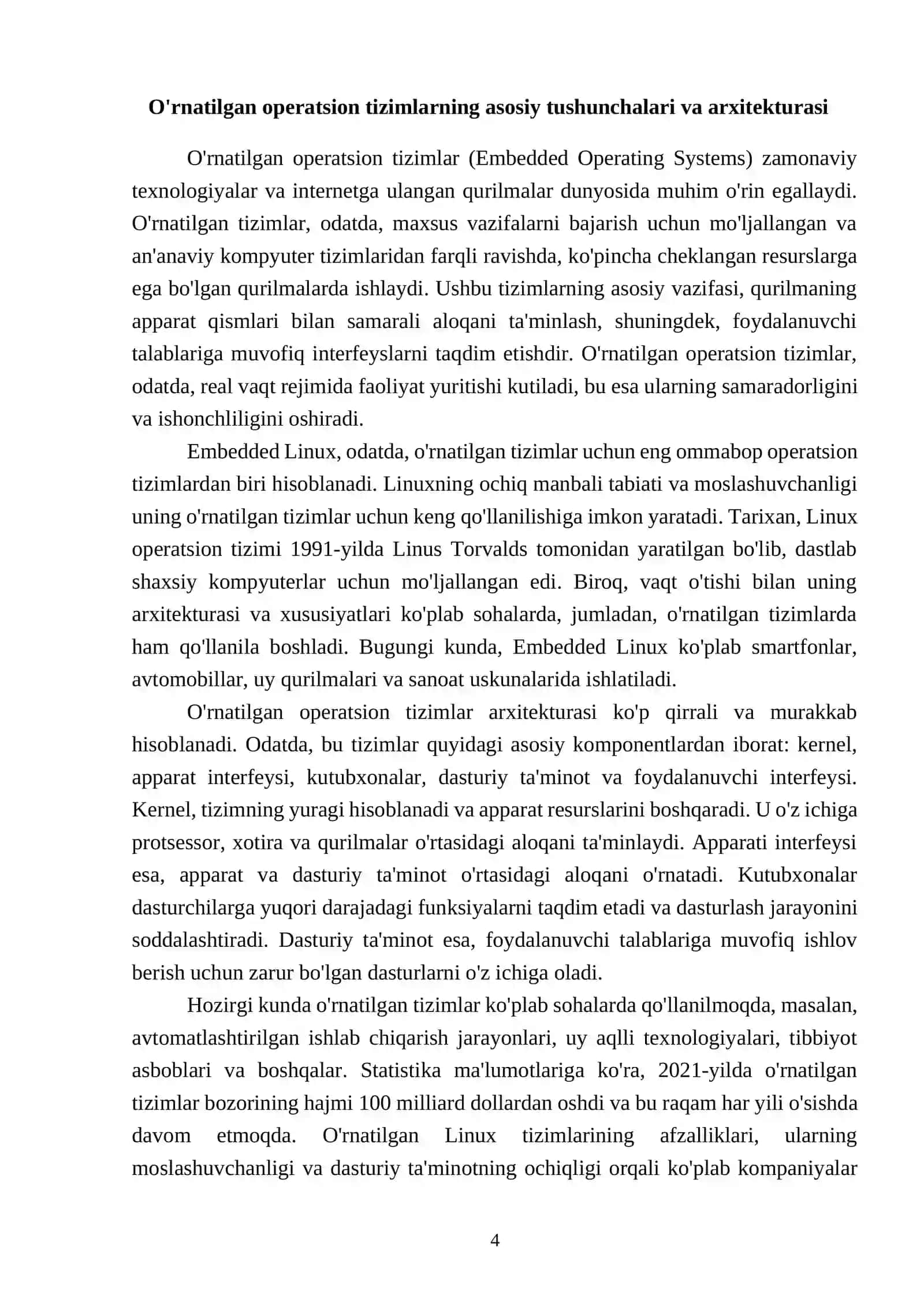 O'rnatilgan operatsion tizimlar (Embedded Linux) 4