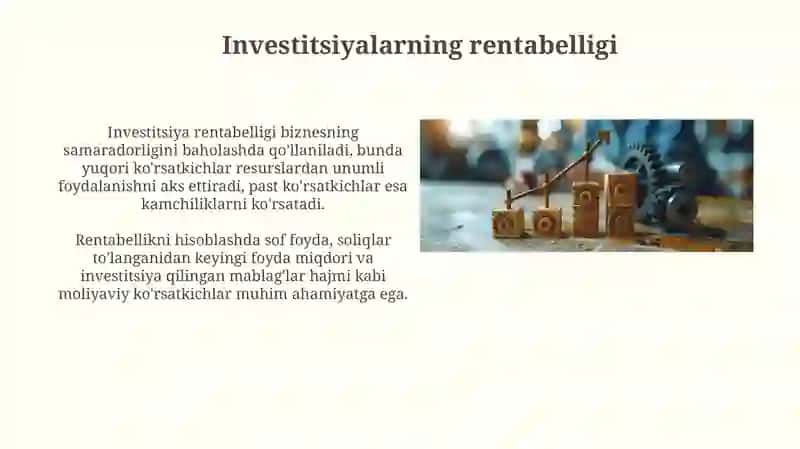 Sanoat korxonalarida foydavarentabellik 4