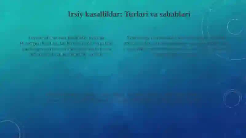 Irsiyat va irsiy kasalliklar 4