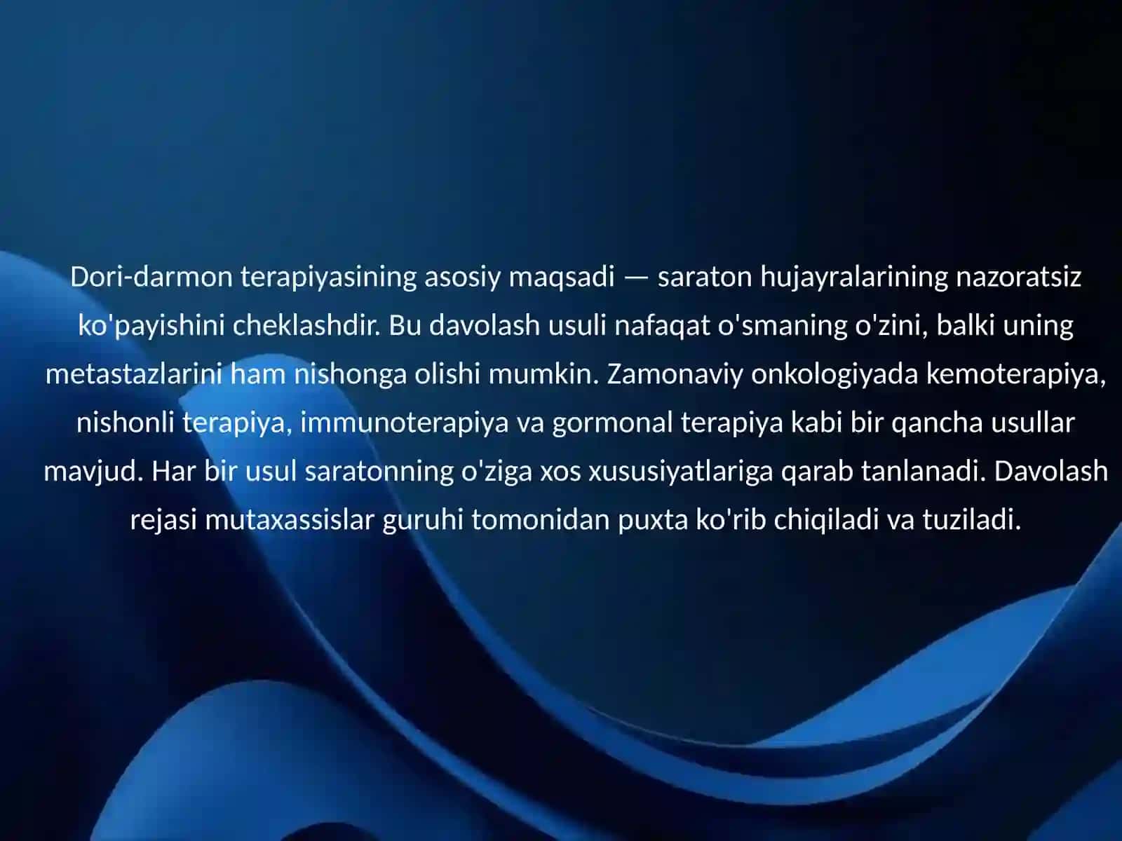 O'smalarni dori-darmon bilan davolash terapiyasi 4