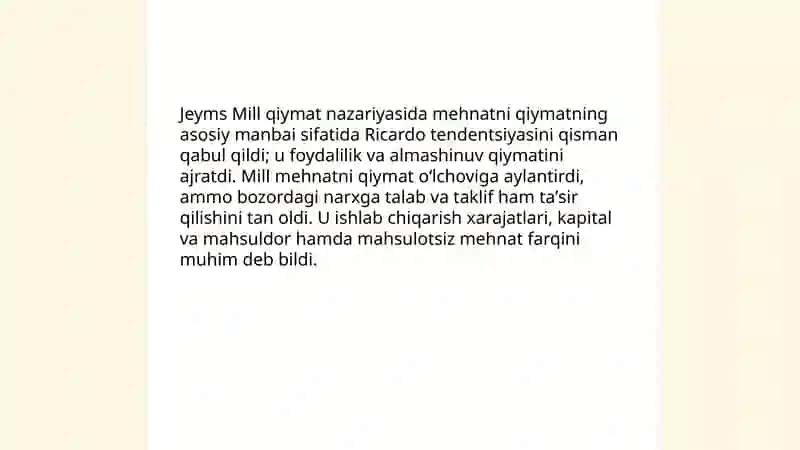 Jeyms Millning iqtisodiy g'oyalari 4