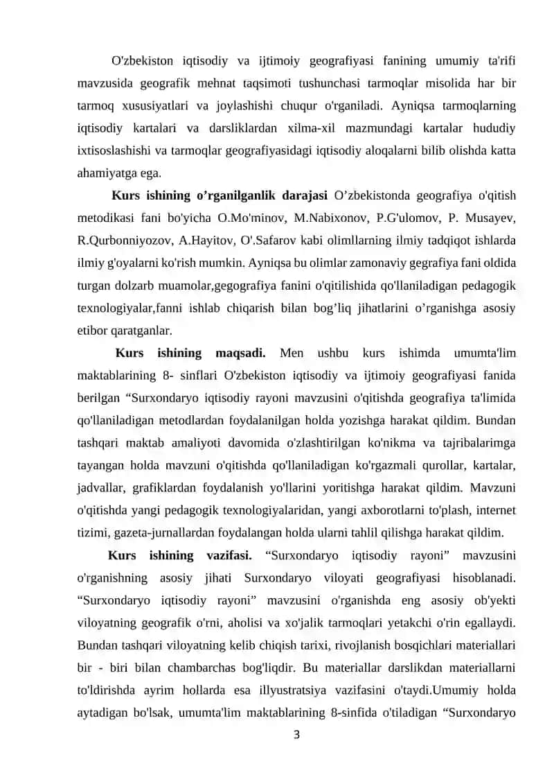 JANUBIY IQTISODIY RAYON. SURXONDARYO VILOYATI MAVZUSINI O’QITISH METODIKASI 4