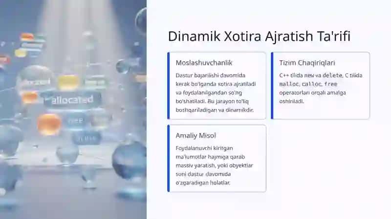 Statik va Dinamik Xotira Ajratish Simulyatsiyasi 4