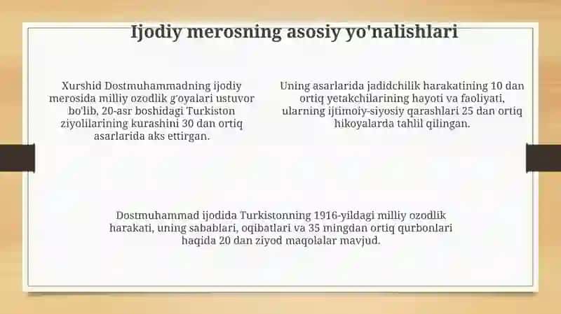 Xurshid Doʻstmuhammadasarlarihayotiijodi 4