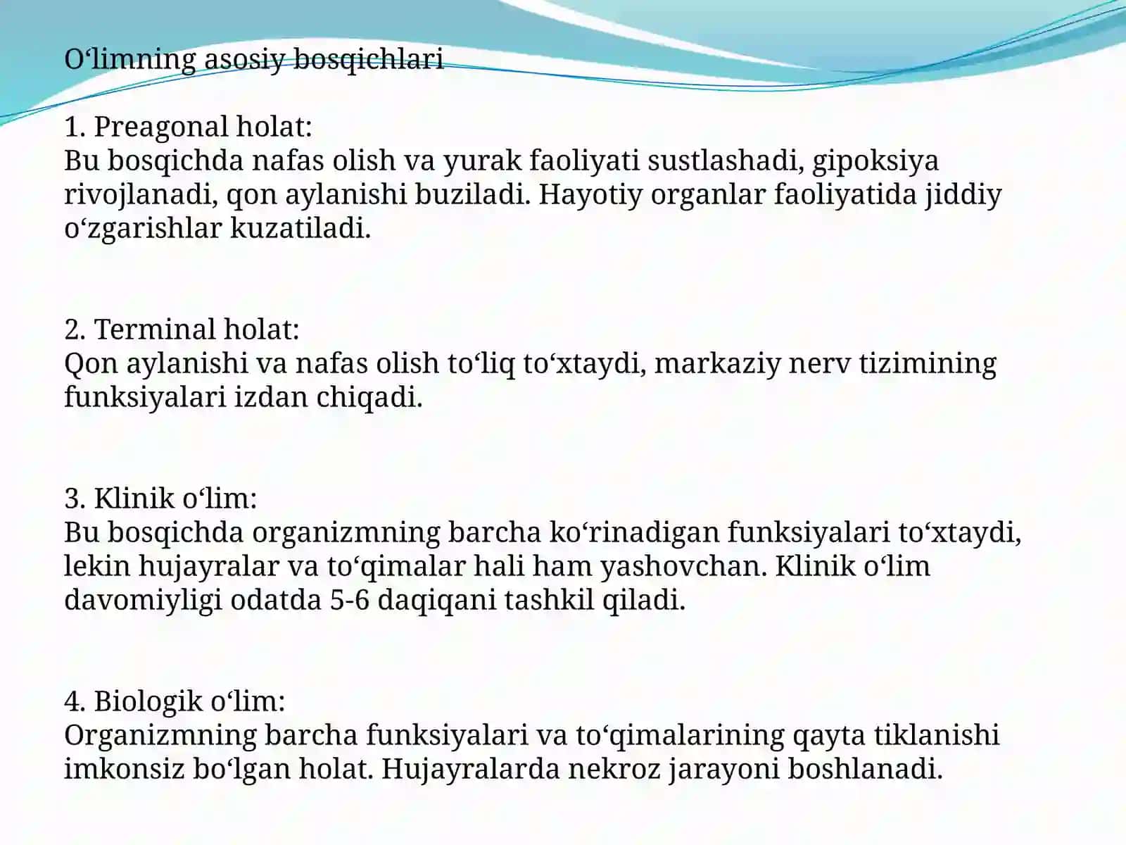 O‘lim haqida tushunchalar 4