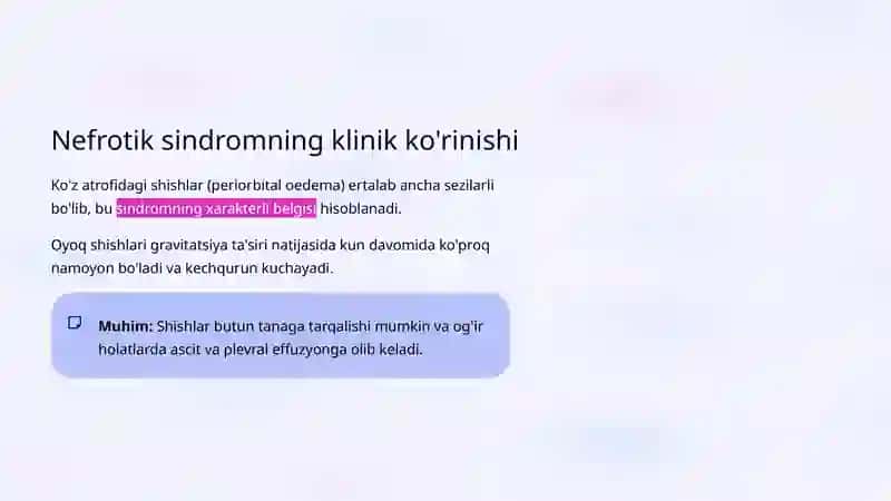 Nefrotik sindrom: Belgilari va diagnostik mezonlari 4