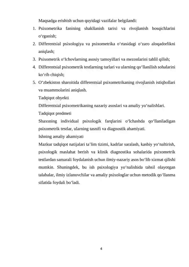 DIFFERENTSIAL PSIXOMETRIKA TASNIFI 4
