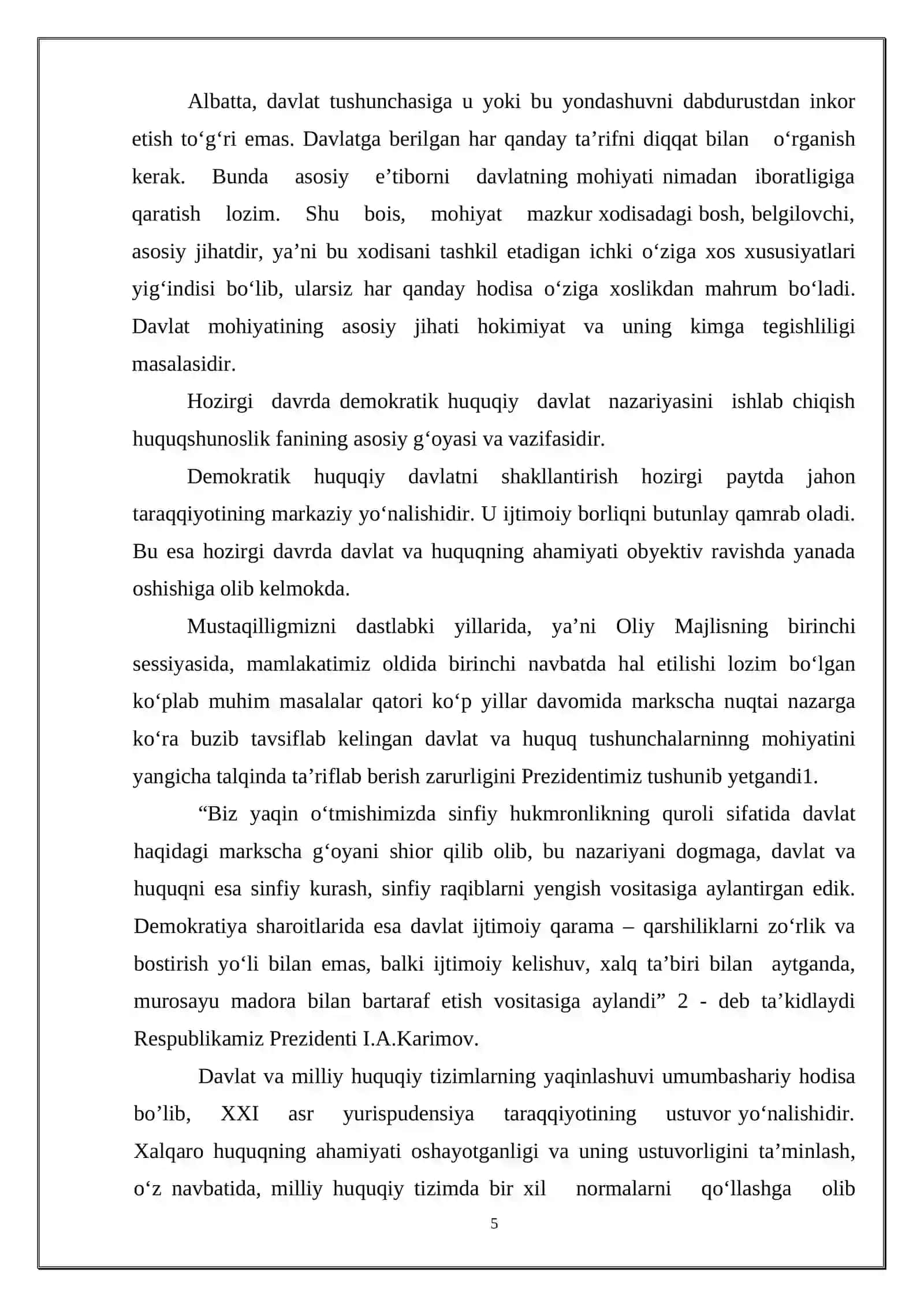 DAVLATNING MOHIYATI MAVZUSIDAGI KURS ISHI 4