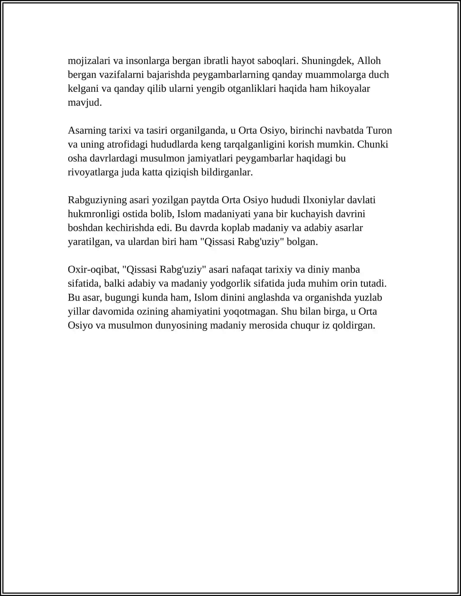 QISSASI RABGʻUZIY ASARI HAQIDA 4