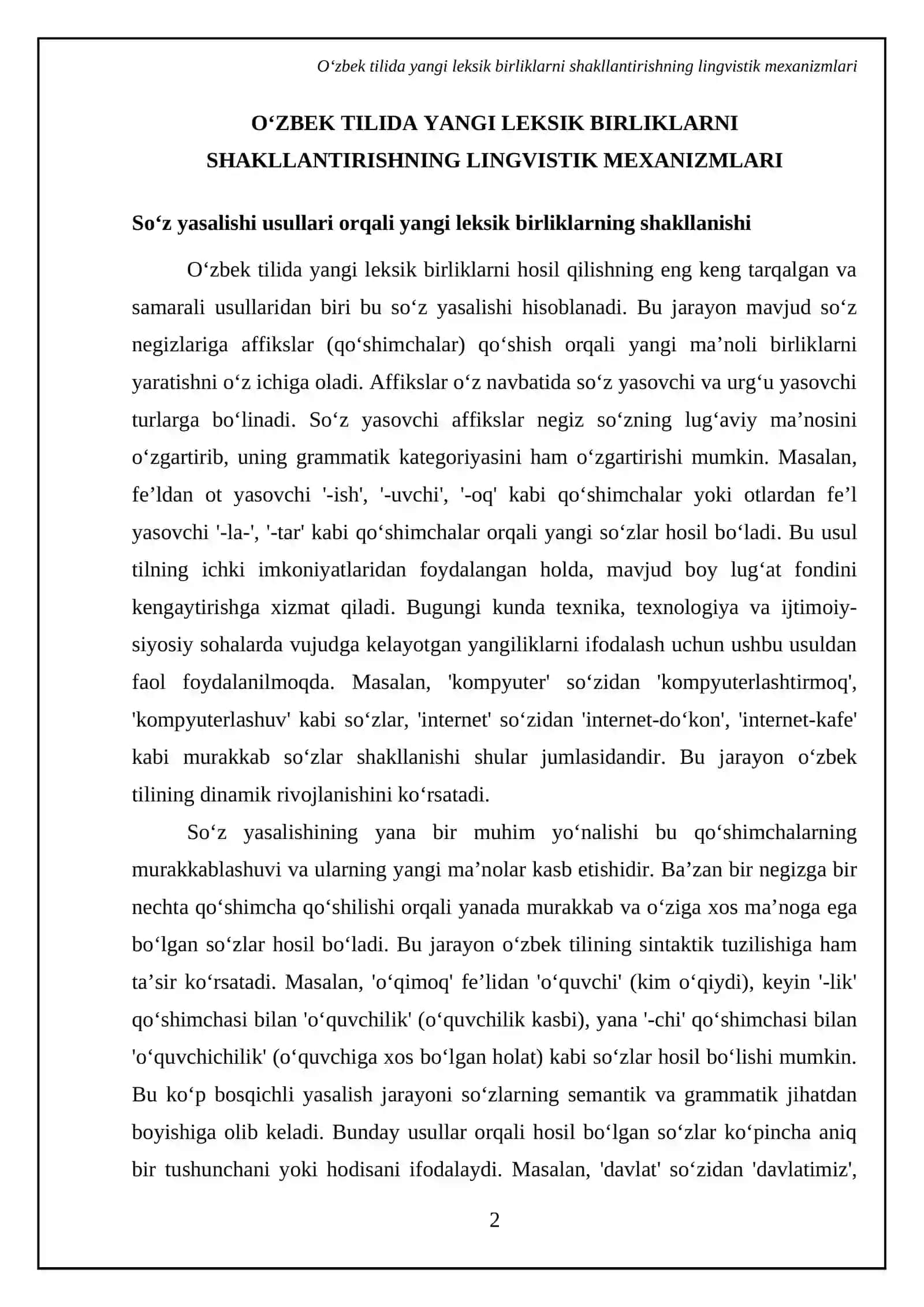 Oʻzbek tilida yangi soʻzlarning paydo boʻlishi 4