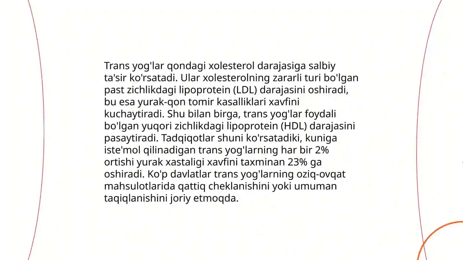 Trans yog'lar va yurak kasalliklari 4
