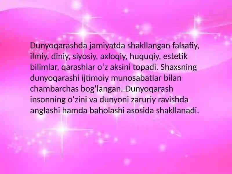 Dunyoqarash 4