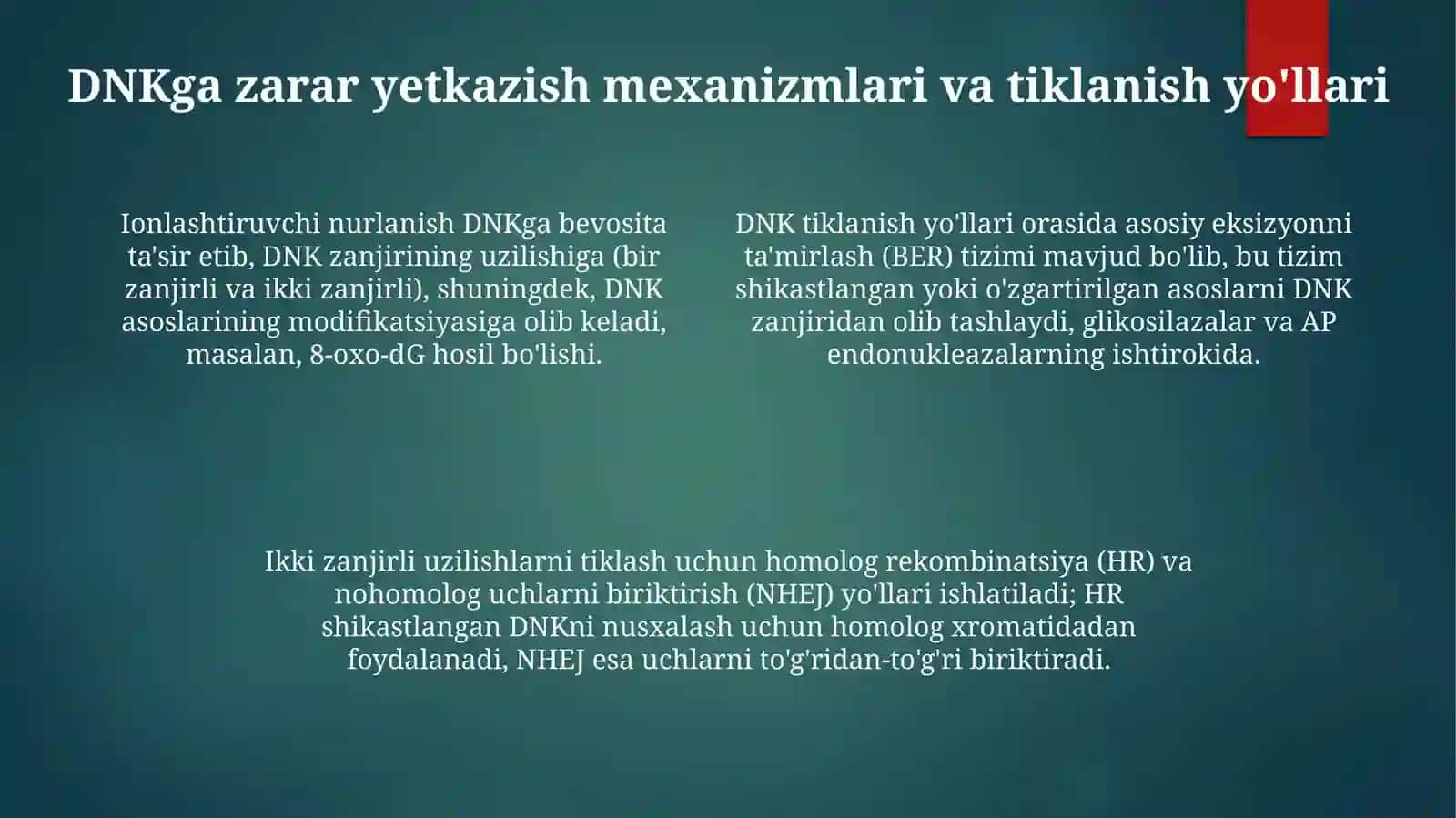 Ionlanuvchi nurlanishning hujayralarga ta'siri 4