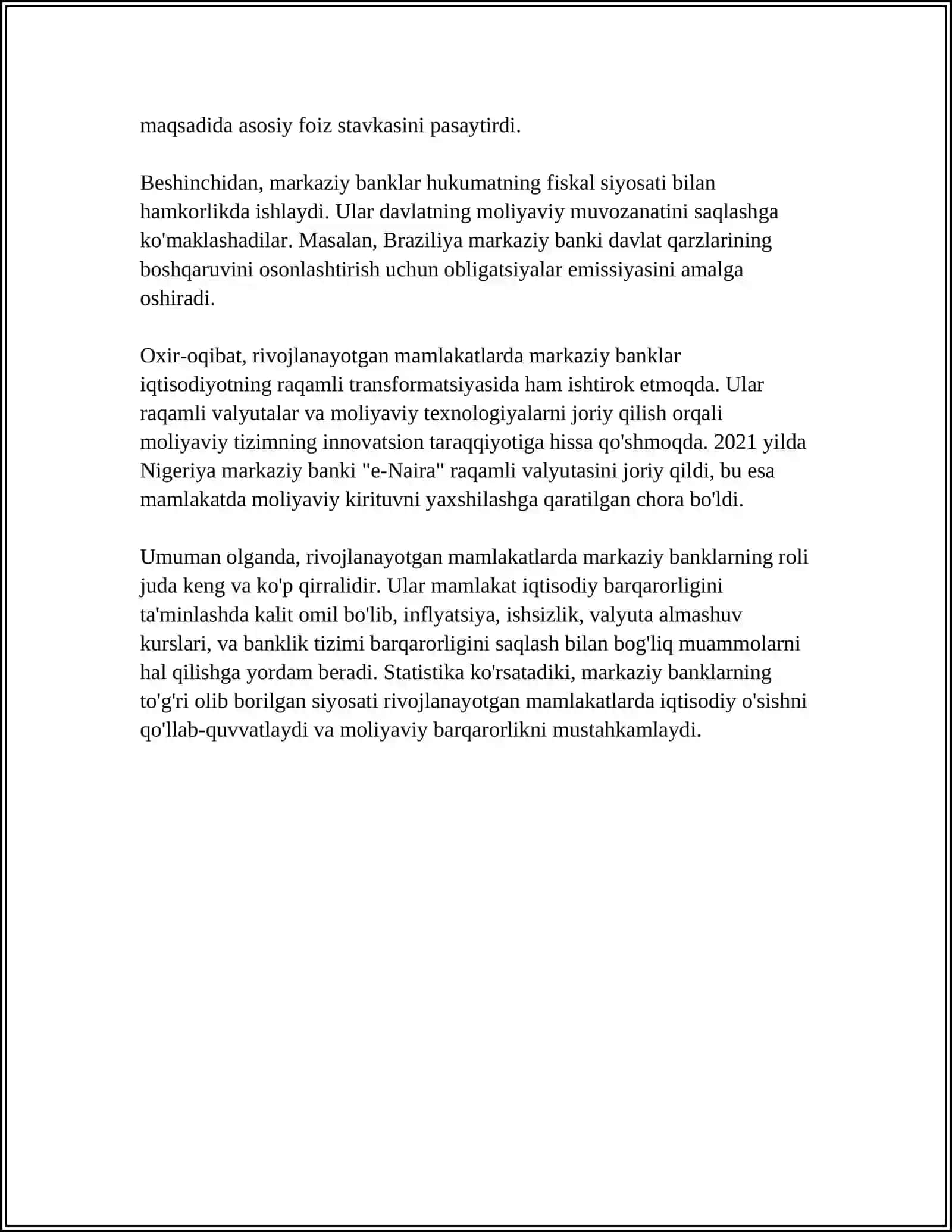 RIVOJLANGAN MAMLAKATLARDA BANK FAOLIYATINING RIVOJLANISHI VA UNI TARTIBGA SOLISH USLUBLARI 4