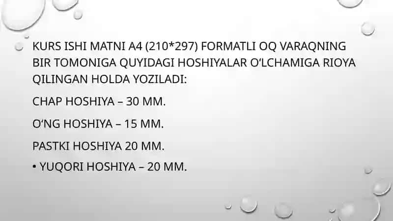 Kurs ishiga qo’yiladigan talablar 4
