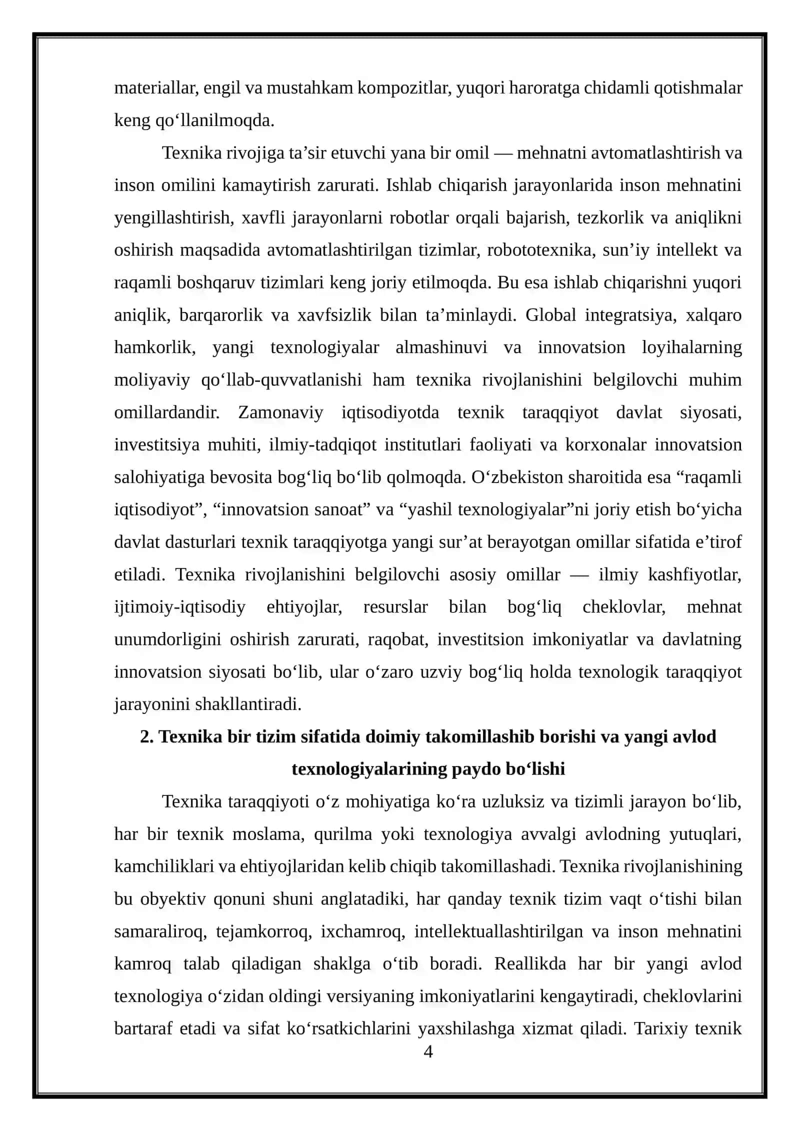 Texnikani rivojlantrishning obyektiv qonunlari 4