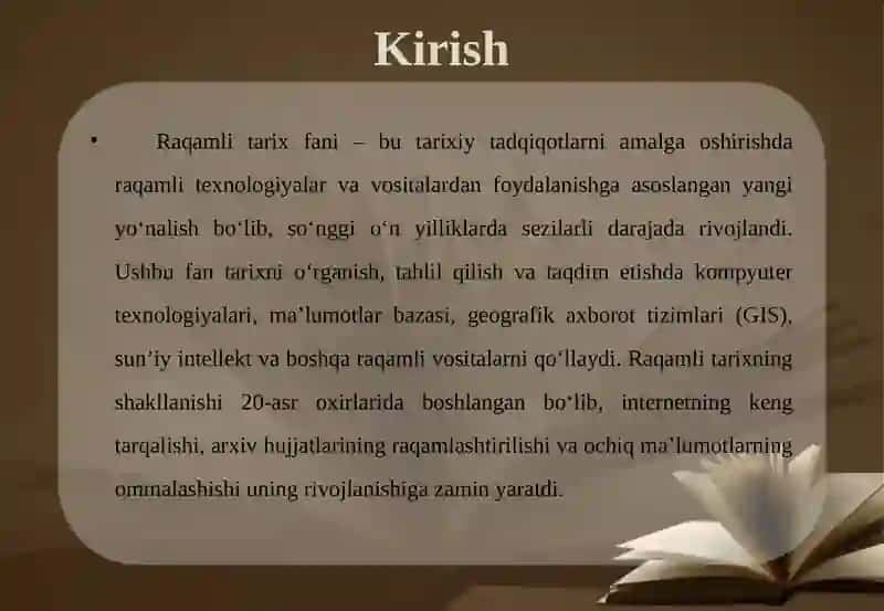 Raqamlitarix fanining shakllanishi va ta'riqqiyoti 4