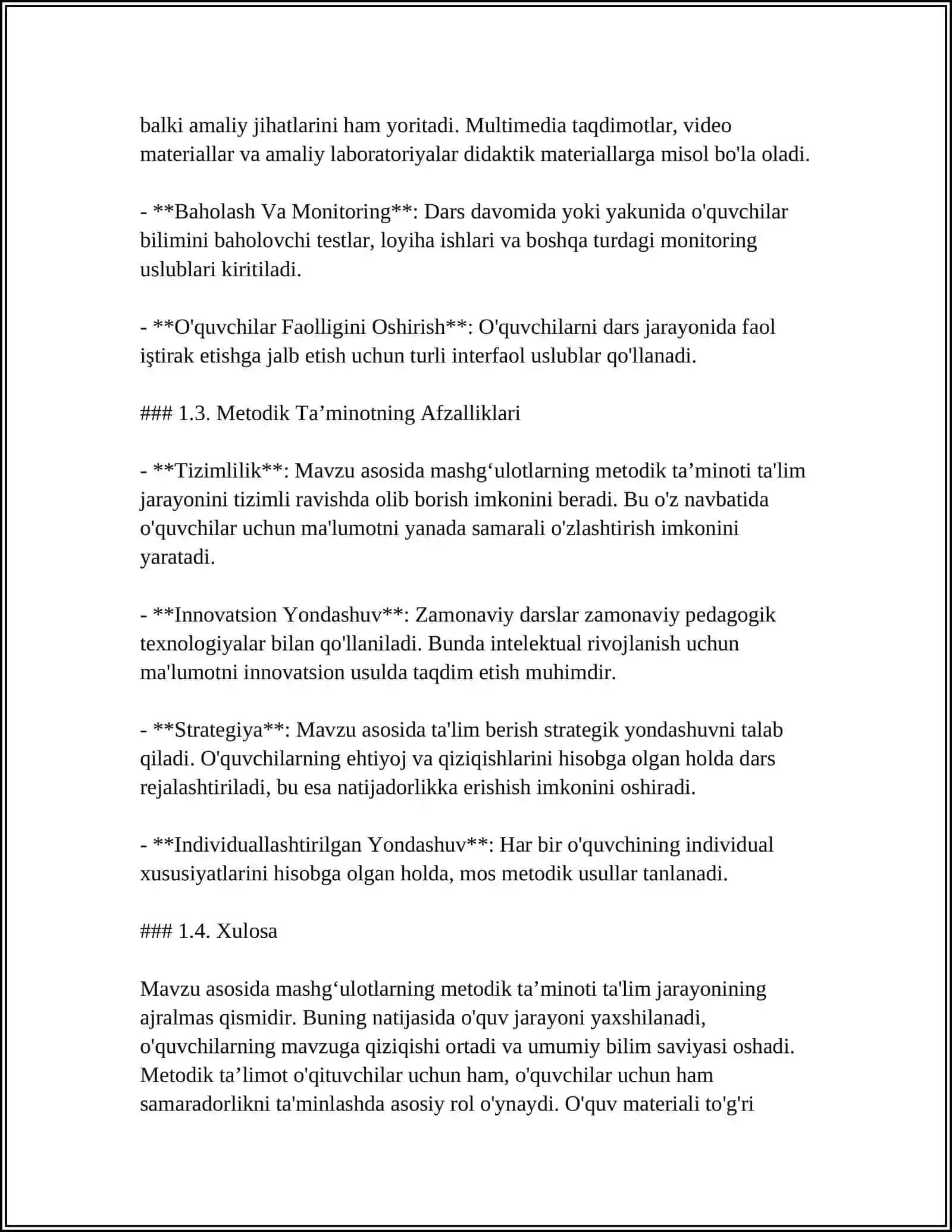 Mavzu Asosida Mashgʻulotlarning Metodik Taʼminotining Mohiyati 4