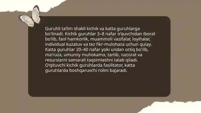 Ta’limning tashkiliy shakllari va metodlari 4