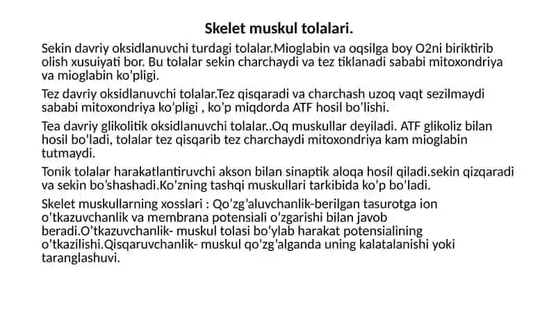 Muskul xossalarini o’rganish. Tetanus 4
