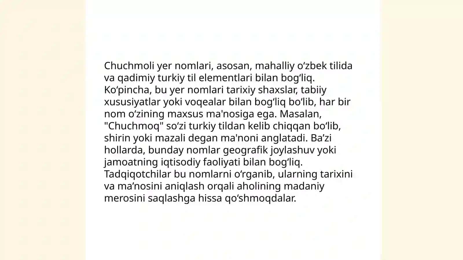 Chuchmoli Toponimlar 4