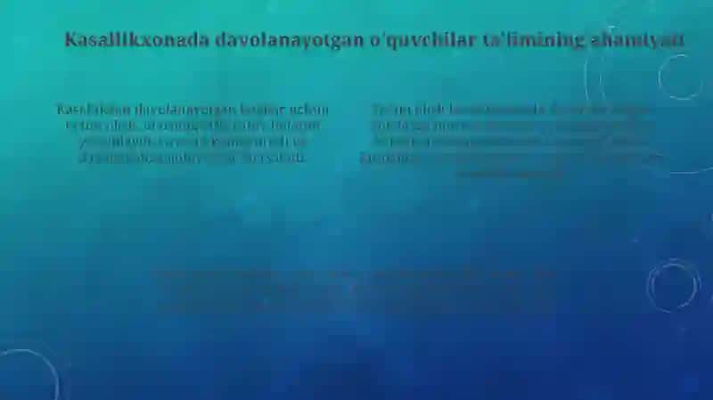 Chet ellardagi shifoxonalarda davolanayotgan maktab oʻquvchilarining taʼlimi 4